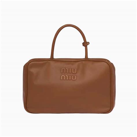miu miu leather top-handle bag